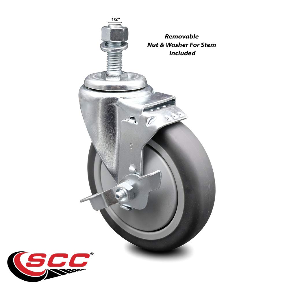 Thermoplastic Rubber Swivel Threaded Stem Caster - 5