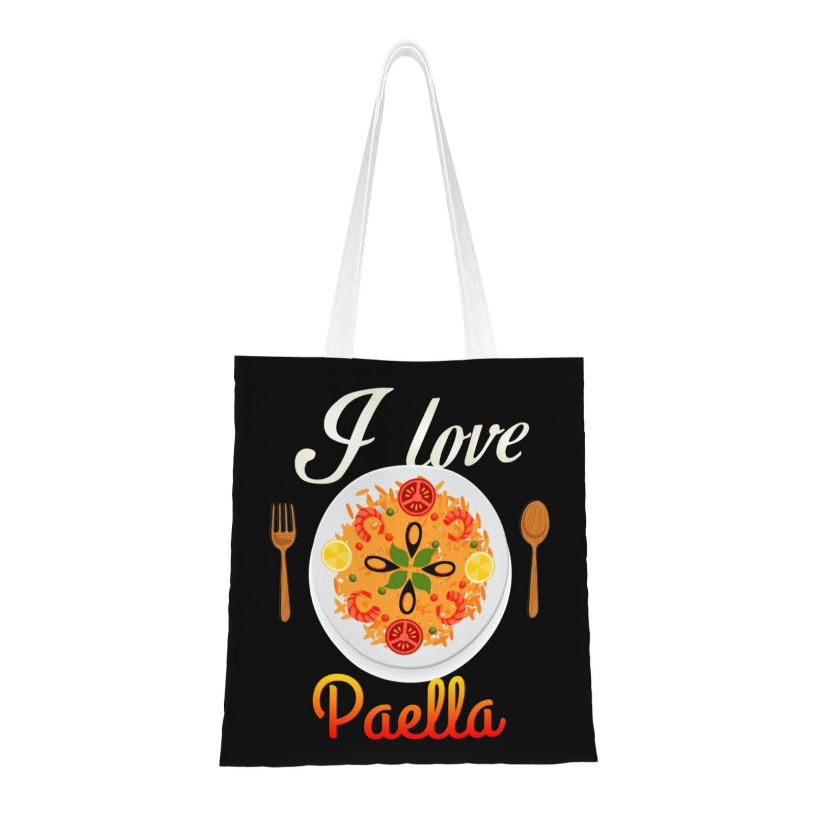 LIFANGMI I Love Paella Tote Bag for Women Canvas Tote Bags Reusable Shopping Bags Use For Shopping The Tote Bag,Grocery Bags,DIY Gift Bags