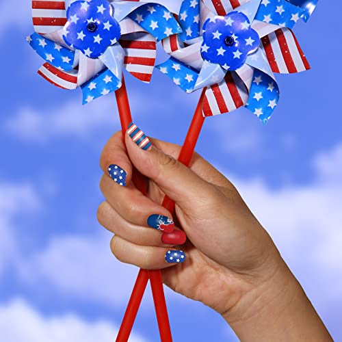 Tailaimei 12 Sheets 4Th Of July Nail Wraps Stickers, Patriotic Nail Polish Strips Self-Adhesive Full Wraps With 2 Pcs Nail Files For Independence Day American Flag Diy Nail Art Design #TOP1