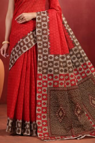 Image of TAMAIRA FASHION Mulmul Pure Cotton Saree For Woman |Office Wear Daily Wear Sarees For Women Without Blouse Piece(Available in 15 Colours)