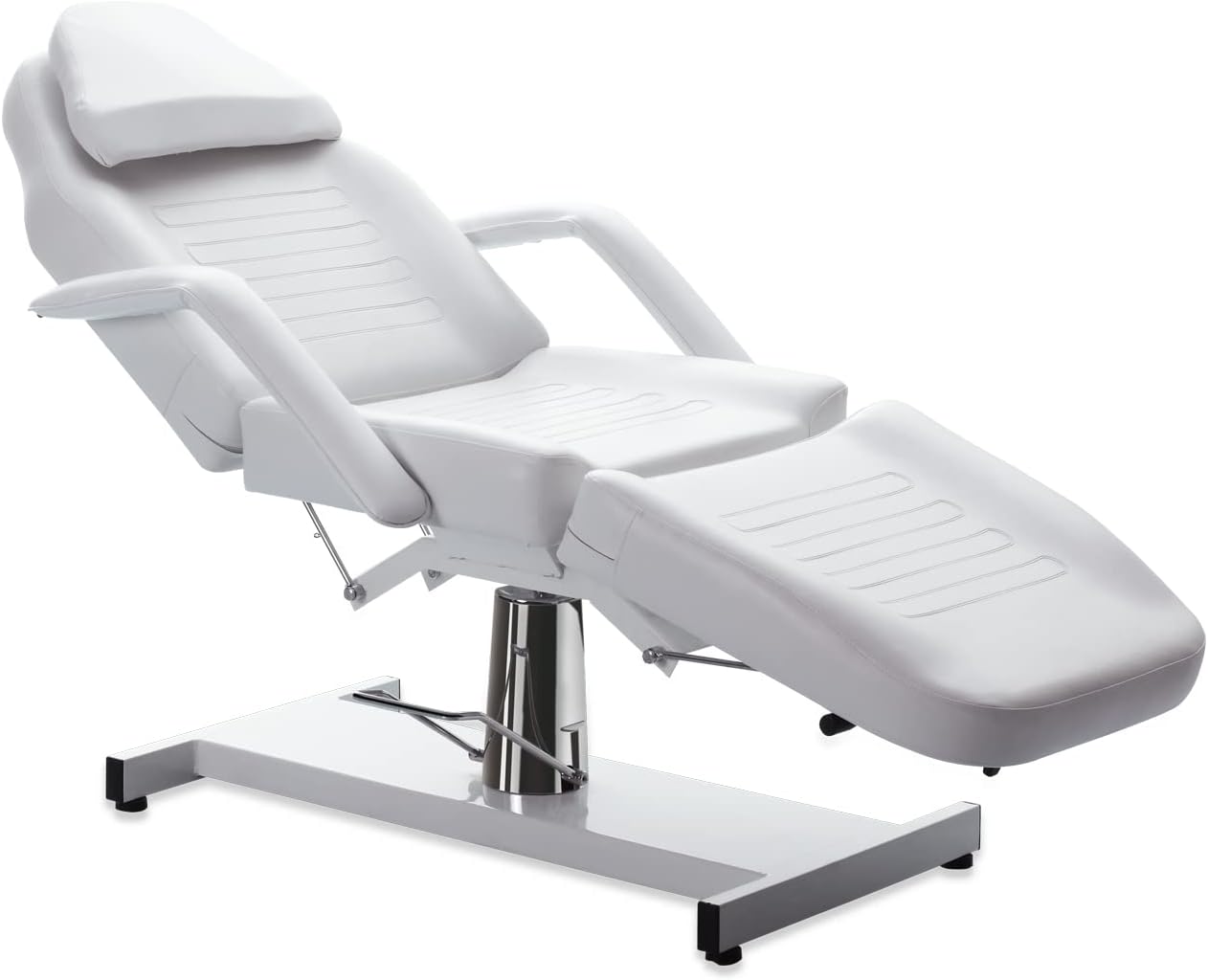 Massage Facial Bed Adjustable Table Chair With Hydraulic Pump, 360° Swivel Massage Esthetician Table,Beauty Salon Spa Massage Beauty Equipment (Whtie)
