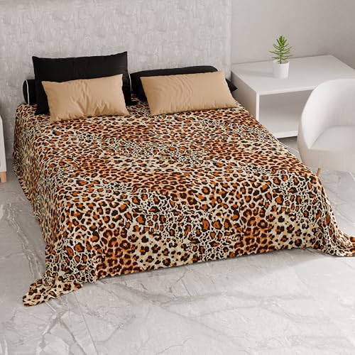 PETTI ARTIGIANI ITALIANI – Cubresofá Multiuso de Microfibra 300x270 cm, Diseño Animalier 04| Funda para Sofá Antimanchas, Colcha y Cubremesa | Protector Lavable para Sofás y Muebles