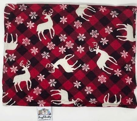 NUGGLEBUDDY Moist Heat & Aromatherapy Organic Rice Pack. Darling Wildlife Snowflake Flannel Infused with Spearmint Eucalyptus Aromatherapy!