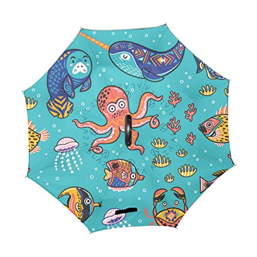 Guarda-chuva invertido de camada dupla ALAZA para carros, guarda-chuva invertido, selo de polvo, pei