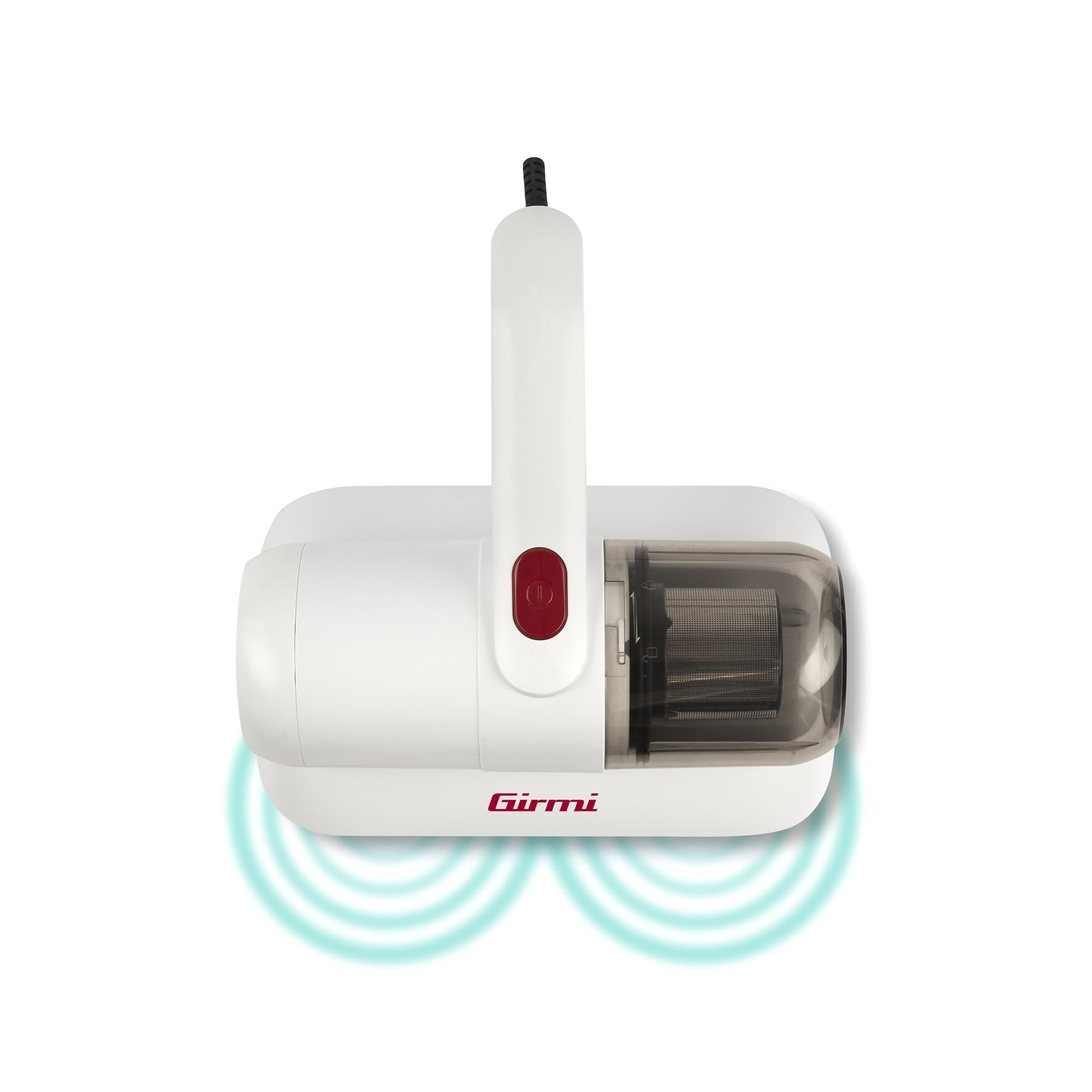 Girmi AP25 Vibra-Clean Battimaterassi, 300 W, Alta potenza 12 kPa, Lampada UV, Doppio filtro (metallo+HEPA), Cuscinetti Vibrawave, Rimuove acari, allergeni e polvere, Leggero