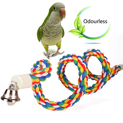 image for NA ILESON Bird Rope Perches Stand Ladder Toys for Parrots Parakeets Co