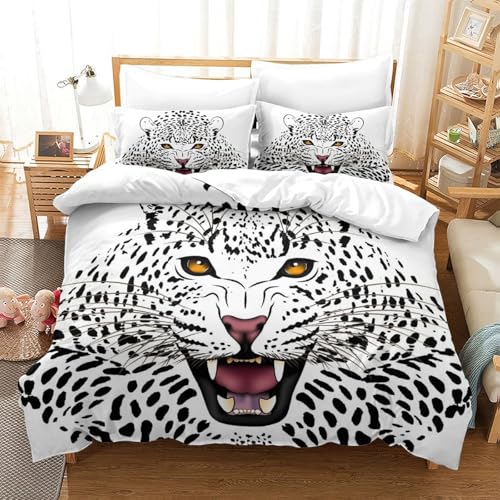 Housse de couette botanique moderne en microfibre Super King 260x220cm - 3