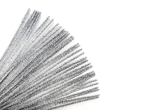 Gold Silver Tinsel Stems Pipe Cleaners - 45 Pc (12
