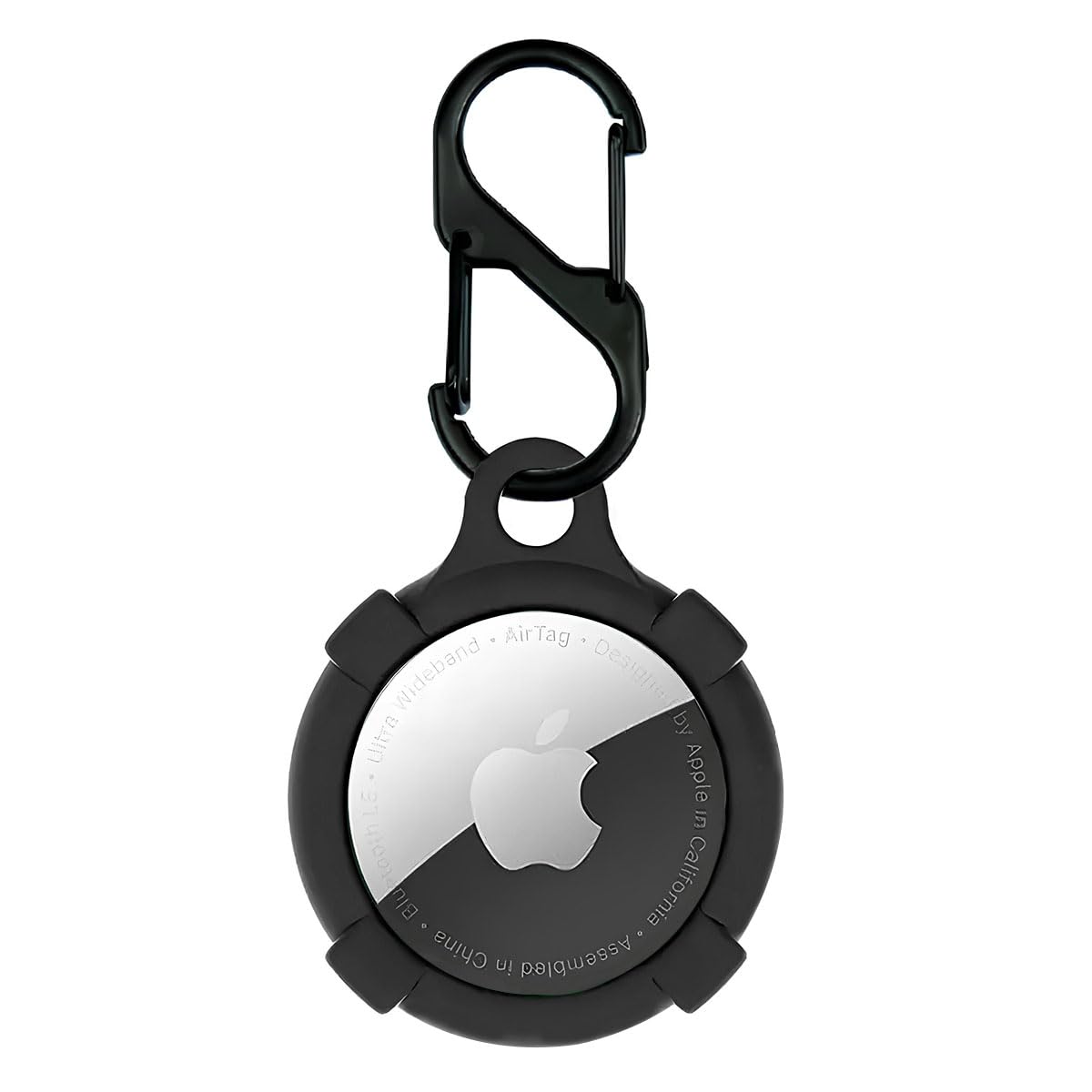 LIRAMARK Silicone Case Compatible with Apple AirTag - Full Protection, Keychain Included, Slim and Simple Design, Premium Food Grade Silicone, Scratch-Free, Safe for Kids and Pets [Black]