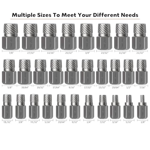 Image of XEWEA 29PCS Screw Extractor Set Hex Head Multi-Spline, Bolt Extractor Kit
