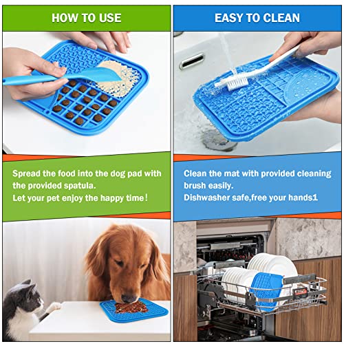 Tdzwin Licking Mat For Dogs, Dog Licking Mat Slow Feeder Dog Bowls, Dog Peanut Butter Lick Pad With Suction Cups For Anxiety Relief Perfect For, Treats, Yogurt With Free Scraper&Brush Bpa Free(4 Pack) #TOP4