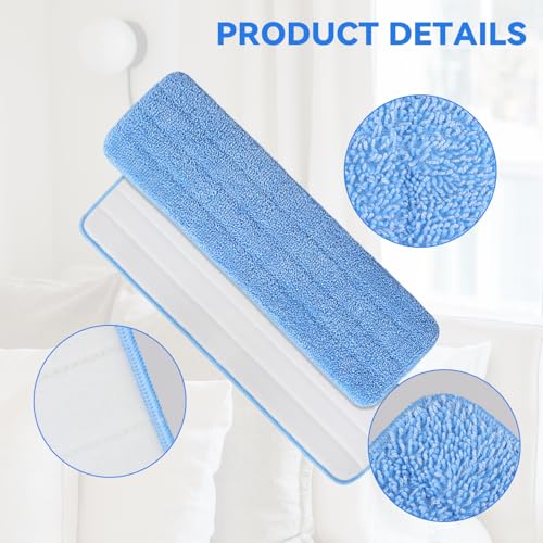 Image of Microfiber Mop Pad for Rubbermaid Commercial 20 Inch Mop Head - 8 Pack Wet & Dry Commercial Cleaning Refills Reusable Mop Refills Fit for Any Microfiber Flat Mop System 18 inch to 21 inch