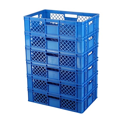 Logiplast 6 Stück Bäckerkisten Brotkisten 600 x 400 x 150 mm in blau