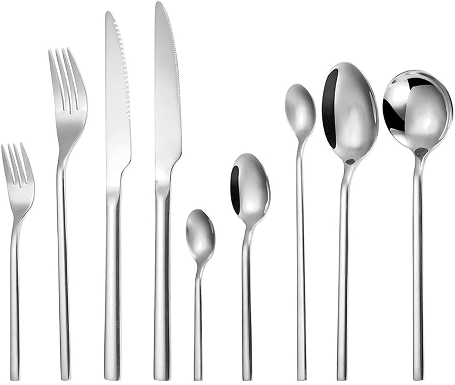 Genérico Juego de Cubiertos de Acero Inoxidable de 9 Piezas: Cubiertos Premium para el hogar y el Hotel, Incluye Cuchillo, Tenedor y Cuchara. Vajilla Occidental Elegante para Bodas y Banquetes.