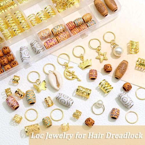Accesorios para trenzas 177 piezas metal y madera miniatura 3