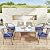 WEOAVRY Outdoor Chair Cushions Set of 4, Waterproof Outdoor Patio Chair Cushions, Patio Furniture Cushions with Ties, Outdoor Wicker Replacement Seat Cushions, Navy Blue 19 x 19 x 2 Inch