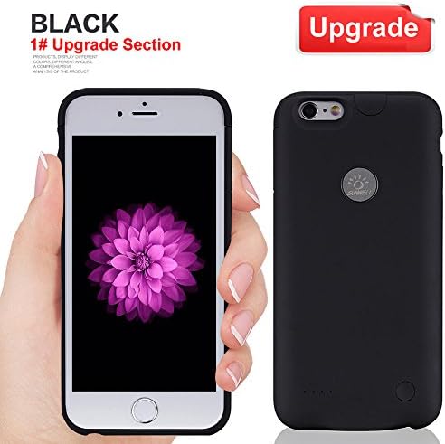 SUNWELL 2500mAh Power Bank Case for Apple iPhone 6 6S Battery - Black