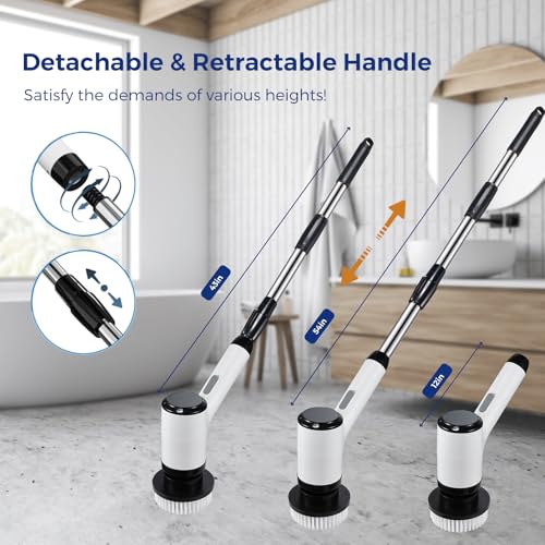Electric Spin Scrubber, Cordless Power Cleaning Brush with 8 Replaceable Heads - image 3