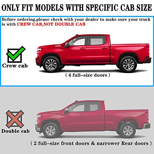 COMNOVA 6 Inches Running Boards& Steps Step Bars Compatible with 2019-2025 Chevy Silverado 1500, 2020-2025 Silverado/Sierra 2500HD 3500HD Crew Cab, A Pair Running Boards for Silverado Crew cab.