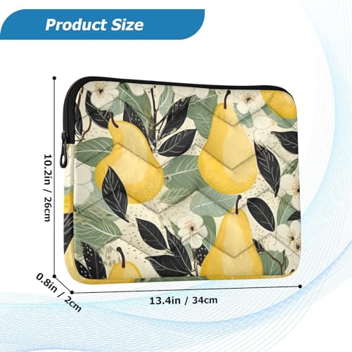 Funda para portátil 13-14 pulgadas con hojas y flores miniatura 3