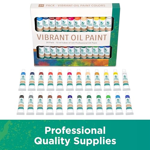 XXL-Oil-Paint-Set-24-Paints-25-Brushes-1-Canvas-and-Art-Palette-Oil-Painting-Supplies-for-Kids-and-Adults-Paint-Supplies