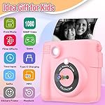 Instant Print Camera for Kids, Christmas Birthday Gifts Girls Boys Age 3-12, HD Digital Video Cameras Toddler, Portable Toy 3 4 5 6 7 8 9 10 Year Old Girl with 32GB SD Card-Pink - Image 2