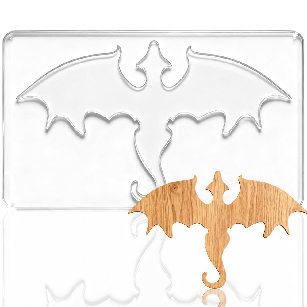 beinkmake Pterosaur Acrylic Router Template Router Template for Woodworking Drawing Inlay Templates for Wood Clear Decorative Clear 15.7 x 9.8 inch