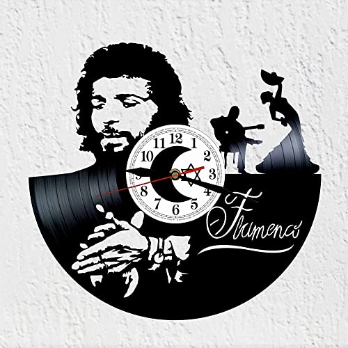 VINY WOODY Reloj de Disco de Vinilo Flamenco Legenda Musica Española Decoracion de Pared Regalo Origin