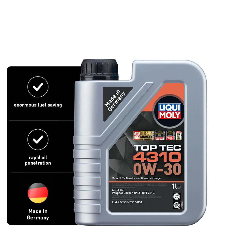 Fits LIQUI MOLY 2361 ENGINE OIL 0W-30 1L TOP TEC 4310