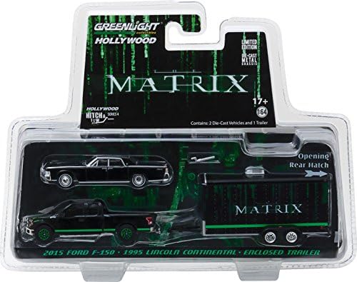 31040-B | 1:64 Hollywood Hitch & Tow Series 4 - The Matrix (1999) - 2015 Ford F-150 with 1965 Lincoln Continental in Enclosed Car Hauler Solid Pack