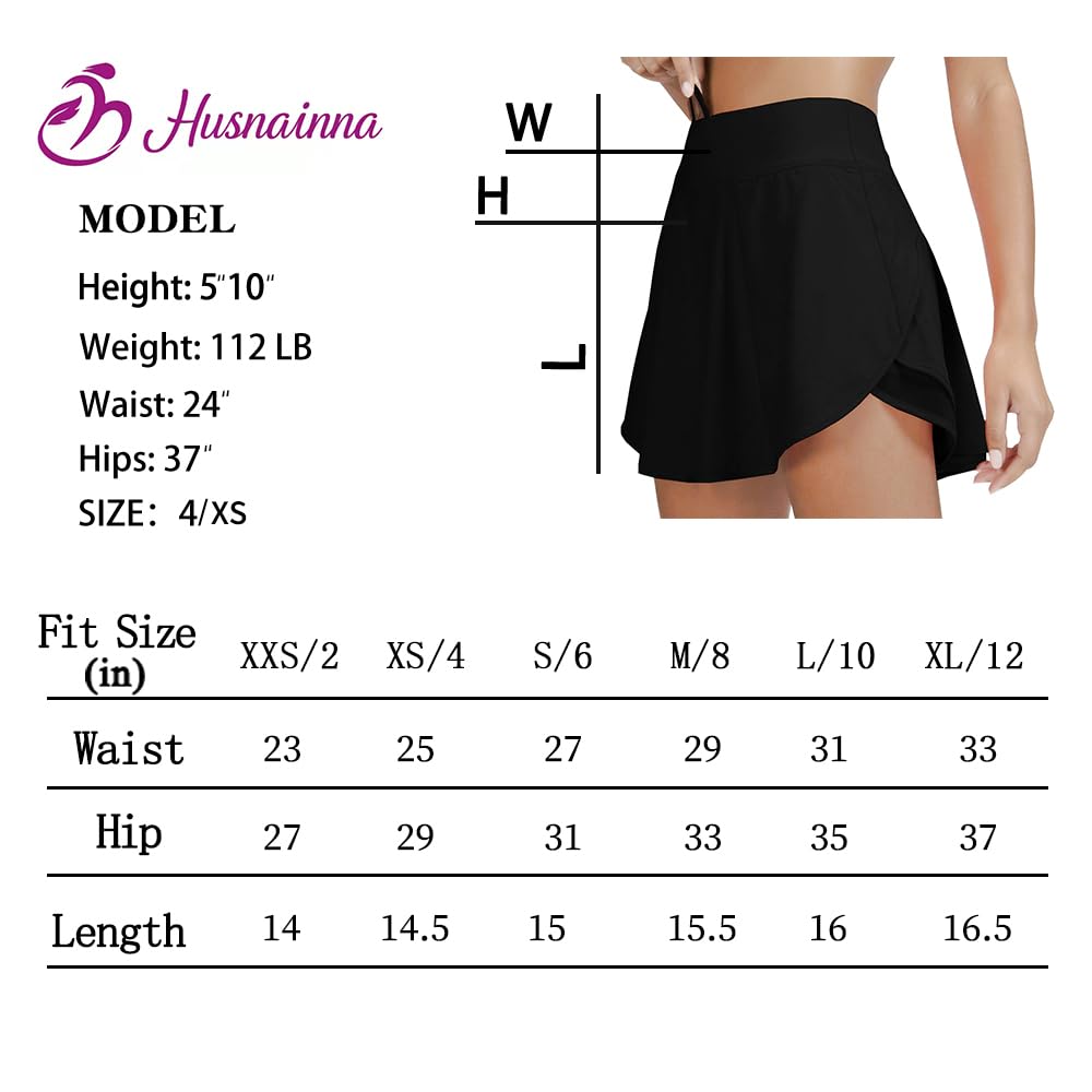 Falda de tenis de malla de cintura alta para mujer, con bolsillos, falda corta, pickleball, atletismo, golf, fluida, Negro, XX-Small
