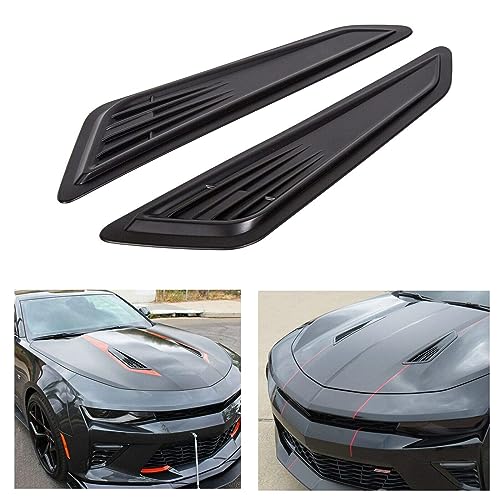 KUAFU Bonnet Hood Vent Scoop Covers Air Intake Decorative Trim Panel 2Pcs Black Compatible with 2016-2020 Chevy Camaro 1LT 2LT RS