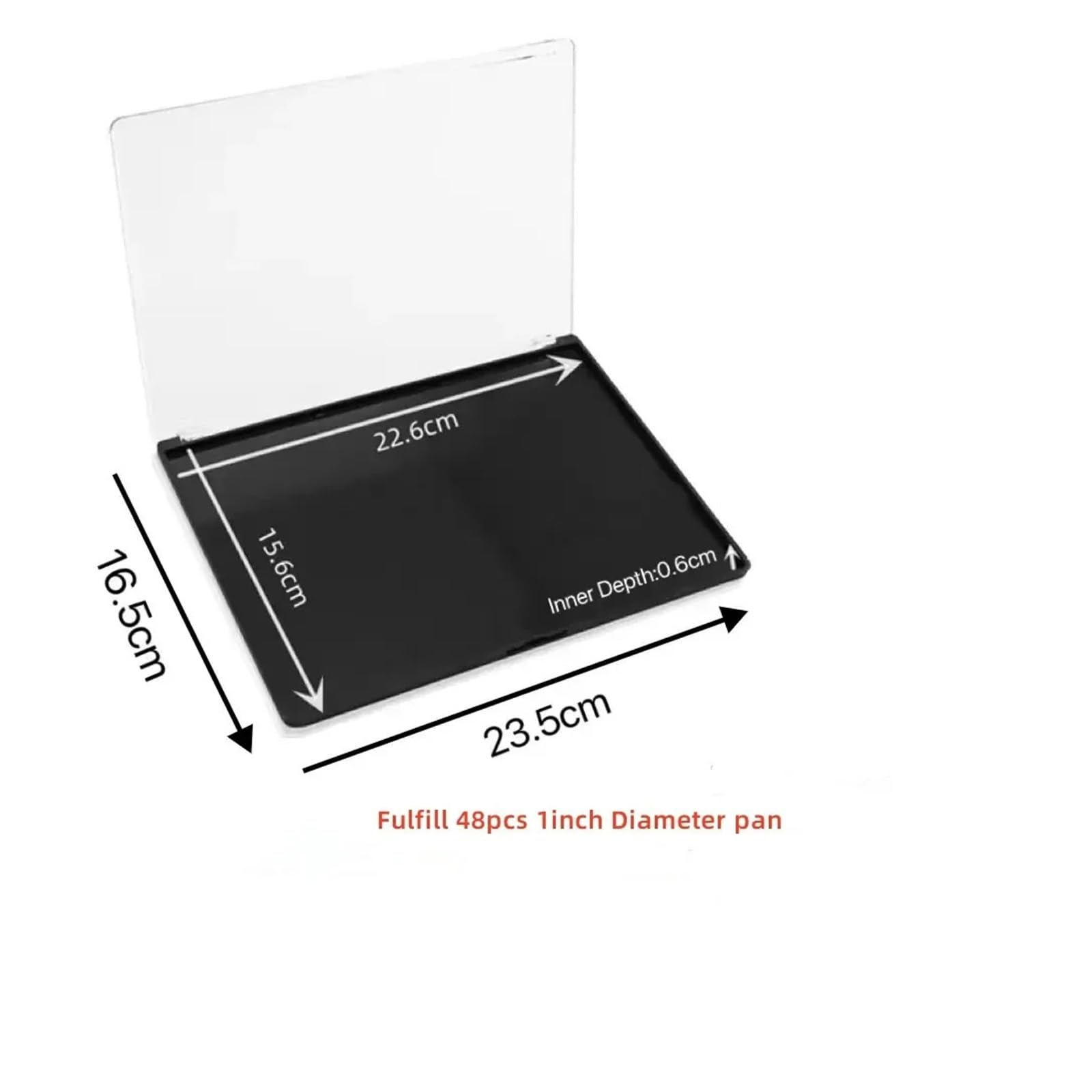 Palette Magnetica Vuota Scatola portaoggetti for trucco con palette di ombretti in plastica magnetica vuota, XL, da 2 pezzi, con coperchio trasparente