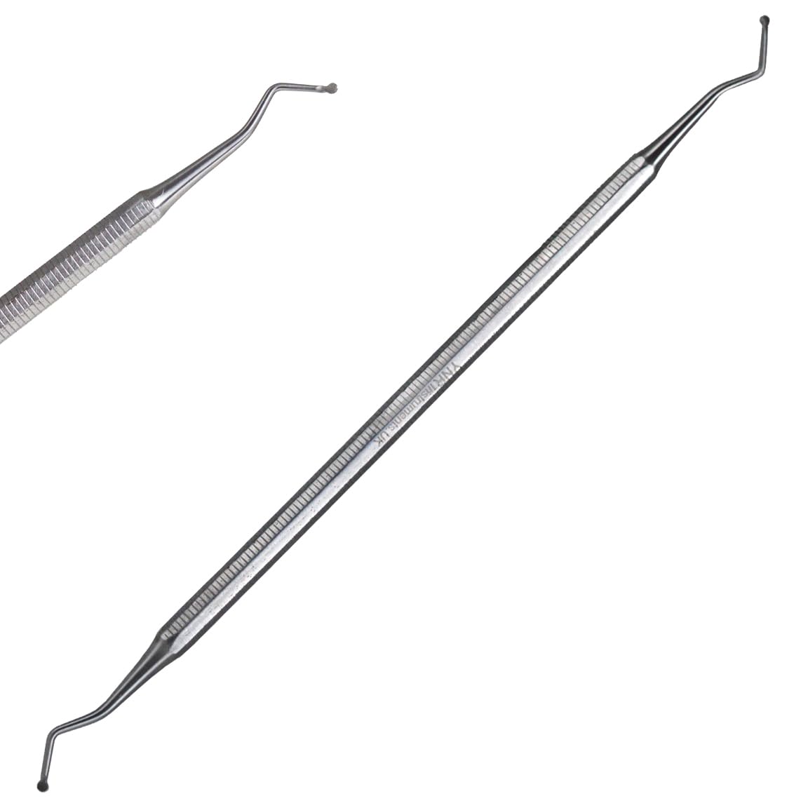 Podiatry Blacks Files and Probe by YNR® - German Chiropody Blacks File Spoon and Swan Neck Probe for Podiatry Use - Pedicure Foot Care Tools (Dual Sided Spoon)