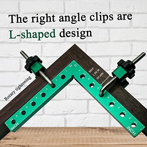 90 Degree Positioning Squares,4Pcs 7.1 inch Right Angle Clamp, L-Type Aluminium Alloy Corner Clamp Woodworking Carpenter Clamping Tool for Picture Frame Box Cabinets Drawers