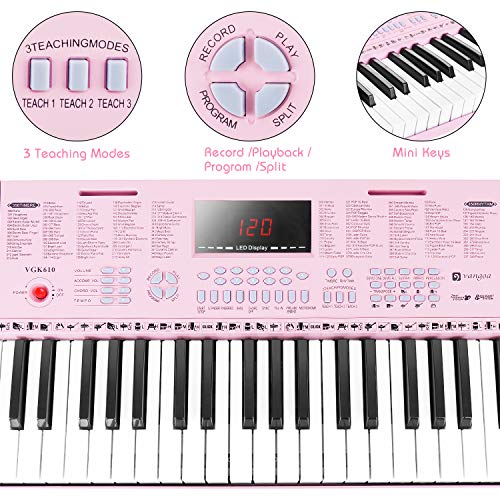 Vangoa VGK610 Clavier de Piano, 61 Mini Touches Clavier Portable Musique pour Débutant avec Microphone, 3 Modes d… - Les Beatles, Paul McCartney, John Lennon, RIngo Starr, George Harrison Vangoa VGK610 Clavier de Piano, 61 Mini Touches Clavier Portable Musique pour Débutant avec Microphone, 3 Modes d… – Image 6
