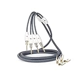 Marca: Impeto Impeto 5m Cable de altavoz Hifi, cable banana reemplazable 6N OCC, Enchufe Chapado en Oro, 14AWG, para altavoces de audio, sistemas Hi-Fi, home cinema (1 piezas/set)