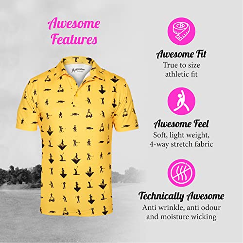 Royal & Awesome Men At Work Funny Golf Shirts For Men, Colorful Mens Golf Shirt, Crazy Golf Shirts For Men, Funny Golf Polos For Men, Loud Golf Shirts For Men #TOP5