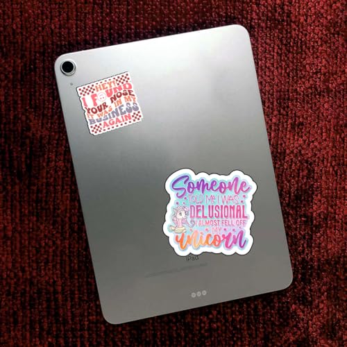 Image of Zesta Aesthetic Stickers for Laptop /Waterproof Anime Decal for Books /Vinyl Sticker for Fridge /Easy to Use Korean Car Sticker Kawaii Cute Stickers (Sarcastic)-Self-Adhesive