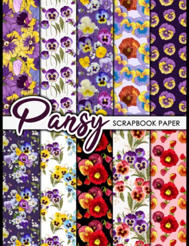 Pansy Scrapbook Paper: 20 Double Sided Sheets 8.5 x 11 for Scrapbooking, Mixed Media Art, Junk Journals, Crafting projects, Origami, and More | Premium Color