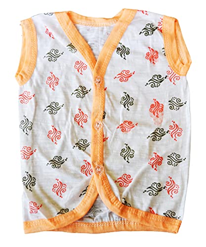 Image of New Born Baby Itch Free Feel Free Printed White 100% Cotton Jabla Combo (Set of 10)(0to6 Months)