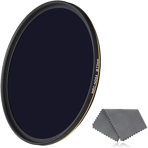 Miniatura 9 de Filtro ND64 de 3.031 in, filtro de densidad neutra de 6 paradas para lentes de cámara, revestimiento multiresistente de 16 capas, vidrio óptico