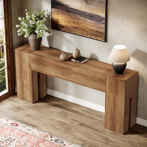 Image of Tribesigns 71-Inch Long Console Table for Entryway, Farmhouse Sofa Console Behind Couch, Entry Table for Hallway, Foyer, Living Room, Rustic Wood