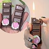 Chocolate Lighter, Creative Lighter, Strawberry Lighter, Soft Flame Lighters,Reusable Lighter,Adjustable Open Flame Lighters,Cool Lighters,Butane Lighter (Without Gas)