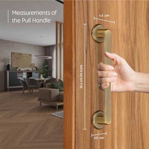 Image of LAPO Pull Handle for Main Door and Office Use | Premium 10 Inch Pull Bar | Antique Finish | Support 30-100mm Door Thickness | Suitable for Wooden Doors | 3 Years Warranty
