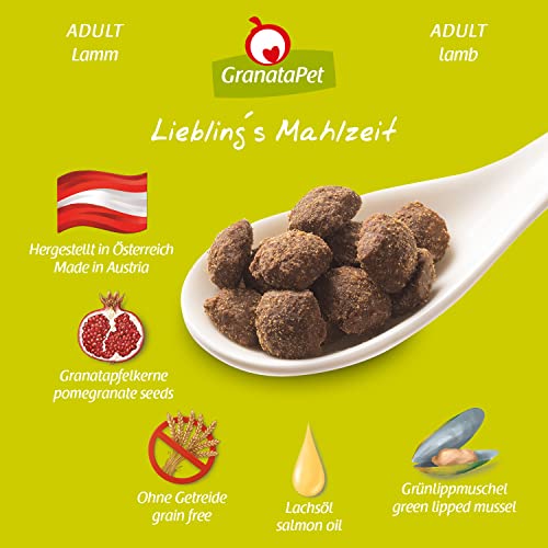 GranataPet Liebling's Mahlzeit Adult Lamm, 1,8 kg, Trockenfutter für Hunde, Hundefutter ohne Getreide & ohne Zuckerzusätze, Alleinfuttermittel