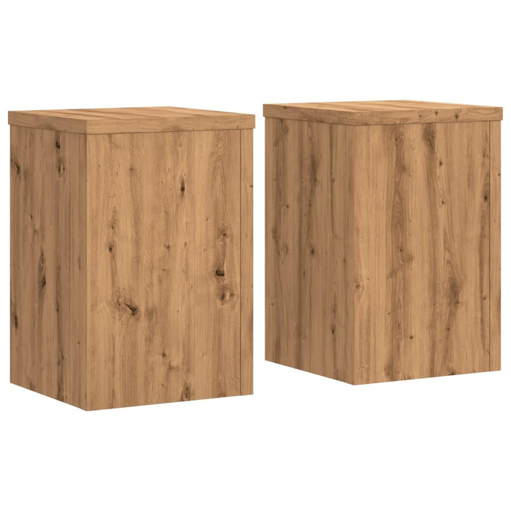 vidaXL 2pcs Oak Handcrafted Engineered Wood Plant Support Flower Holder Pot Holder for Indoor Plants