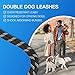MingXpets Double Dog Leash, Dual Dog Leash, 360° Swivel Tangle Free Bungee Walking Training for Large Medium Dogs, Shock Absorbing Bungee Reflective for Two Dogs, 18~120 lbs, Black
