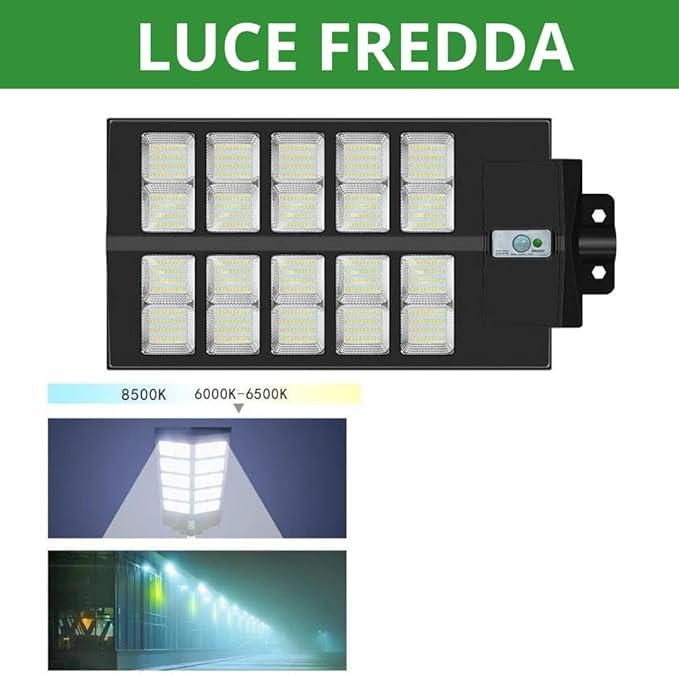 Lampione Solare LED 800W da Esterno con Telecomando e Sensore di Movimento – Impermeabile IP65, 672 LED Ultra Luminosi, Pannello Solare Alta Efficienza per Giardino o Cortile