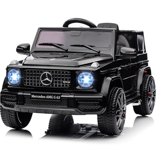 12V Voiture Électrique Enfant, sous Licence Mercedes G63 AMG Véhicule Électrique, Télécommande de Voiture Électrique, 3 Vitesses, Klaxon, LED, Musique,...